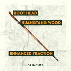 Natural Wood Walking Stick Root Head Carved Grip Steel Spike 1 Pc