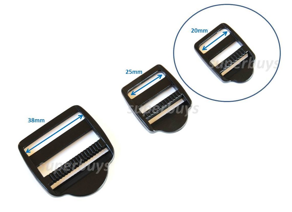 20mm Plastic Ladder Lock – For Webbing Strap Buckle Clip Bag Backpack Fastener