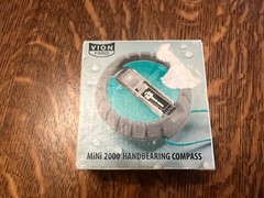 Vtg MORIN VION MINI 2000 Hand Bearing Compass w CASE Paris France Hiking Boating