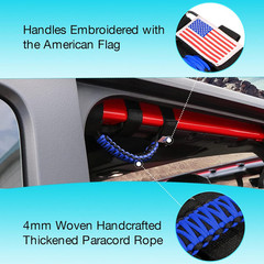 4 Pack Grab Handles Roll Bar Paracord Handgrip Handles with America Flag Pattern