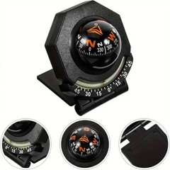 High Precision Navigation Car Mount Compass Ball Car Dashboard Compass 2-In-1