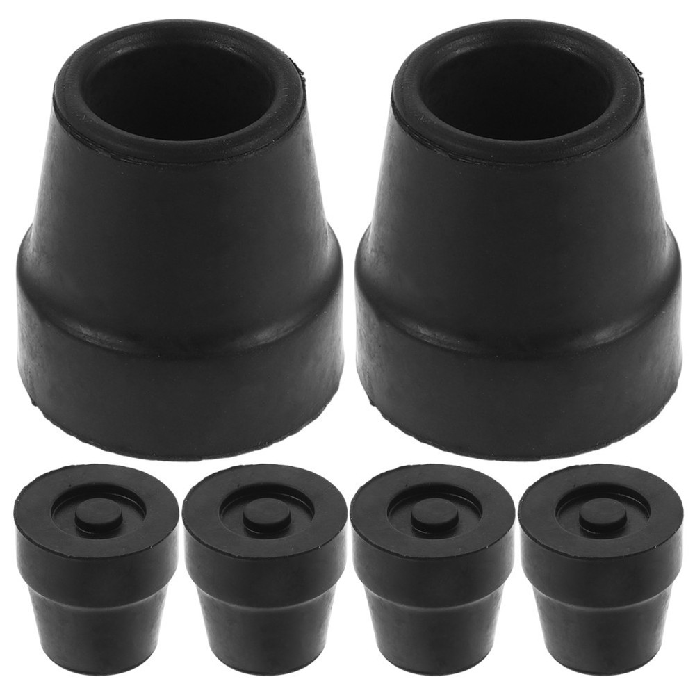 6pcs Quad Cane Replacement Tips -16mm Rubber Walking Stick Bottom Feet –