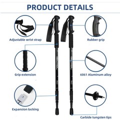 2X Adjustable Trekking Poles Nordic Walking Sticks Anti-shock Hiking Alpenstock