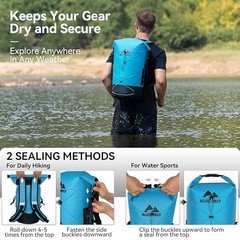 Floating Roll Top Dry Bag, Flexible Lightweight TPU Waterproof 30L Blue