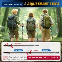 Clostnature Trekking Poles for Hiking – Collapsible Lightweight Hiking Poles, 2