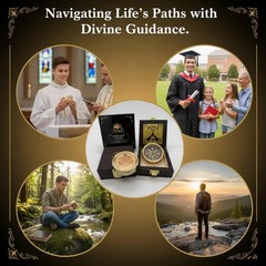 Lord’s Path Compass – 2.3″ Inch Diameter, 0.55″ Thick, Shiny Gold