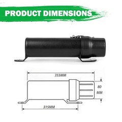 Motorcycle Off-Road Universal Tool Tube Small 80MM Black With Lock Ring