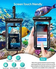 Waterproof Pouch for iPhone, Waterproof Phone Bag Travel Pack of 4 Black
