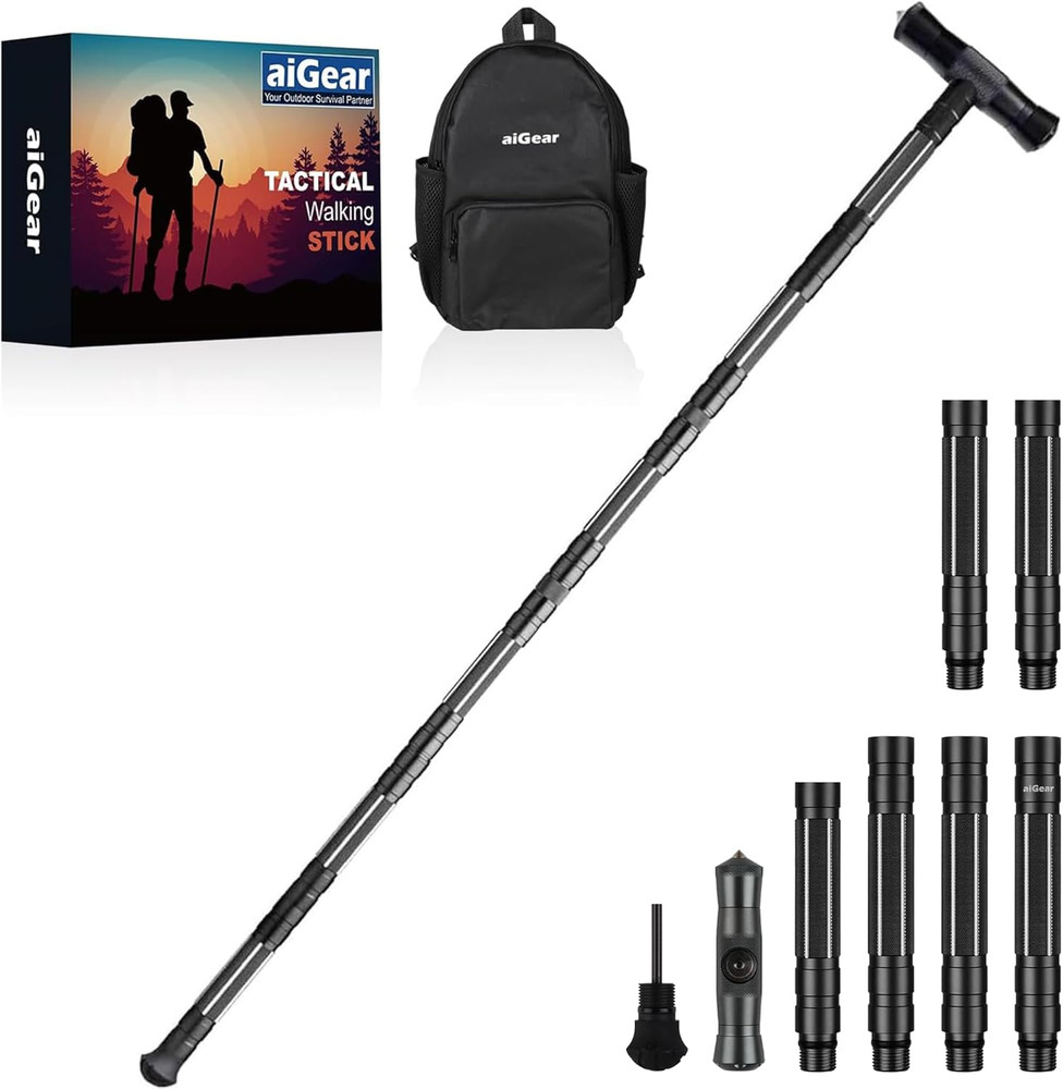 G2 Tactical Hiking Stick – Adjustable Trekking Pole with Multi-Tool for Adventur