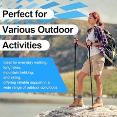 Trekking Pole Tips, 8 Pcs Anti-Slip and Shock Absorbing Rubber Feets for Black