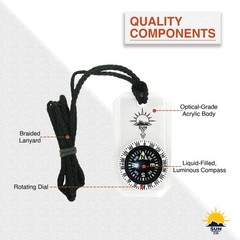 MiniComp II – Mini Orienteering Compass with Rotating Bezel | Easy-to-Read Zippe