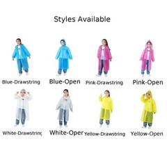 Children Transparent Raincoat Extra Thick Long Reusable Portable Design