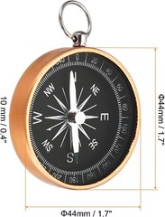 Pocket Compass Outdoors Navigation Compass with Key Ring Yellow 10 pack