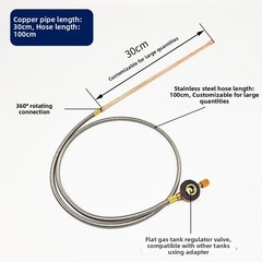 Stainless Steel Hose Fire Starter with Purple Copper Pipe for Outdoor Use
