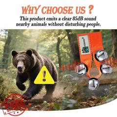 JIUSAIRUI Bear Bells Orange Hiking Safety
