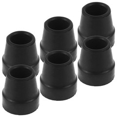6Pcs Replacement Rubber Feet for Walking Cane Quad Tips Black Durable Non Slip
