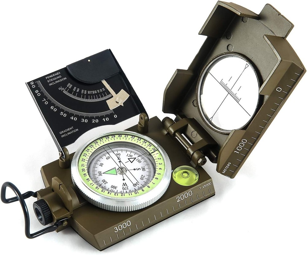 Impact Resistant & Waterproof Multifunctional Compass for Hiking, Camping