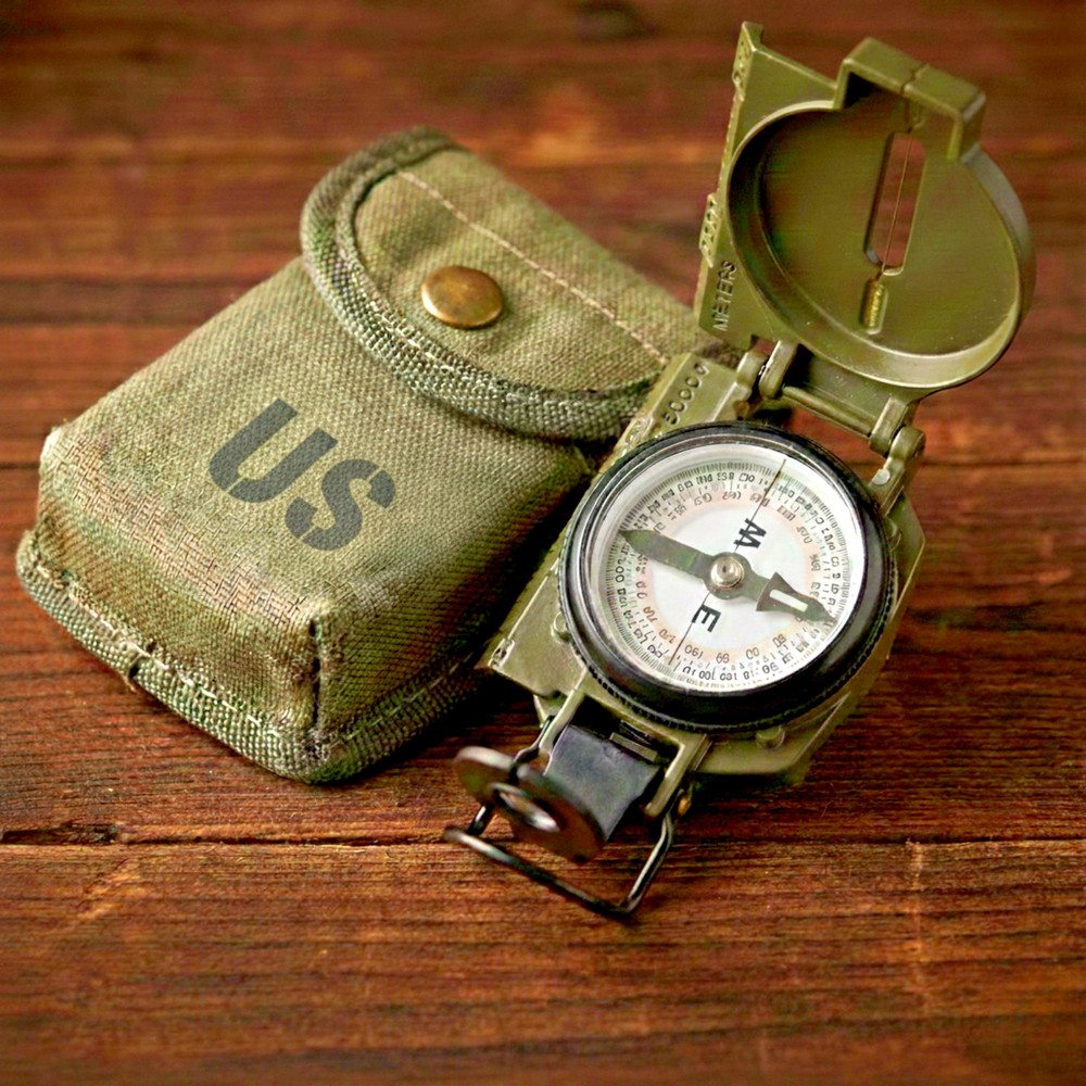 Cammenga Model 3h Tritium Lensatic Compass Olive Drab US Military Issue Pouch