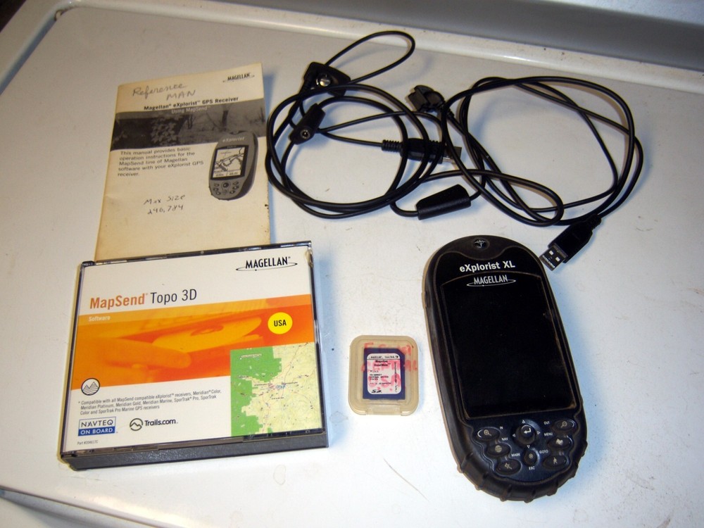 Magellan eXplorist XL Handheld GPS Unit Portable Waterproof geocache w/ xtras