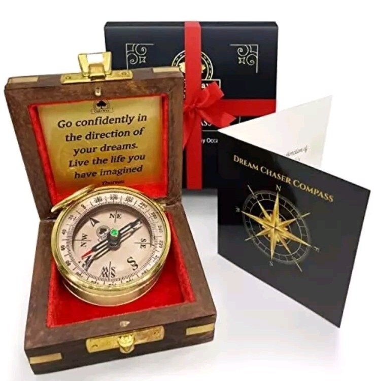 Oaki Way Dream Chaser Compass, Great Gift For All Ocations- Graduation