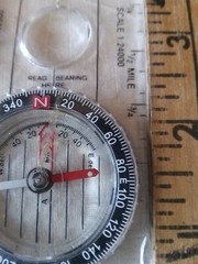 VINTAGE SILVA STOCKHOLM SWEDEN COMPASS CAMPING MAP READING TOOL W/ROPE