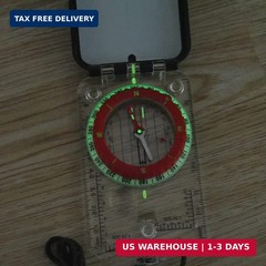 Orienteering Map Compass with Sighting Mirror, Adjustable Declination Clinometer