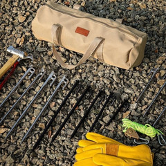 Camping Tent Peg Organizer Bag 42cm L x 15cm D 900D Oxford Cloth Zipper Closure
