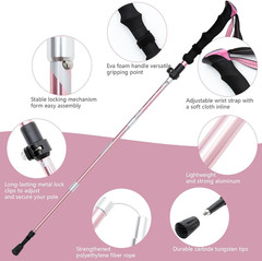Hiking Poles Collapsible Trekking Poles Aluminum Alloy Hiking Sticks 2 Pc Lightw