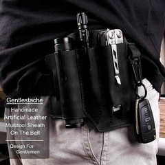 PU Leather man Sheath Multitool With Pen Holder Sheath EDC Pocket Organizer [