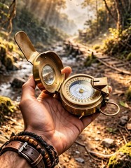 Brass WWII Military Compass, British Prismatic Pocket Compass- HIKING -CAMPING