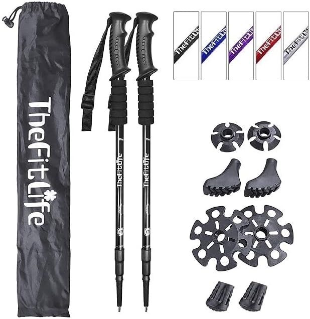 Nordic Walking Trekking Poles – 2 Sticks with Anti-Shock and Quick Lock System,