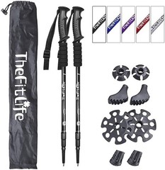 Nordic Walking Trekking Poles – 2 Sticks with Anti-Shock and Quick Lock System,