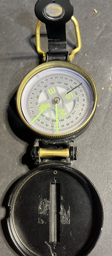 Vintage Engineer Lensatic Precise Liquid Filled Compass Made In Japan