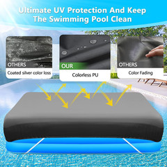 Swimming Pool Cover 305x183x30 cm Lightweight Foldable Easy Clean Silver Coated
