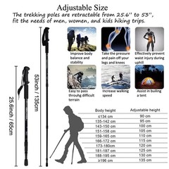 2X Telescopic Walking Trekking Poles Nordic Hiking Sticks Collapsible Alpenstock