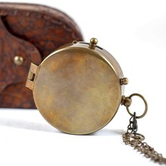 Calyron Brass Pocket Magnetic 2″ Compass with Chain Nautical Sailor Small