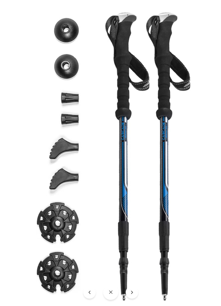 🆕Cascade Mountain Tech Trekking Poles – Twist Lock, Blue EVA Grip, One Size