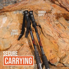 Lightweight Adjustable Collapsible Trekking Poles for Hiking 2 Pack