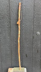 BRAZOS Twisted Wood Walking Stick Handcrafted 47″ Hiking Cane Leather Strap