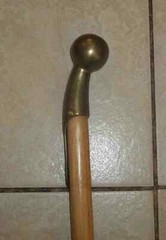 Collectible Big Brass & Wood WALKING STICK, Cane- 51″L & 1″ Dole