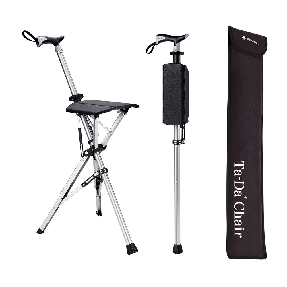 TaDa Chair, Portable Trekking Hiking Pole, Folding Walking Stick with Seat, W…