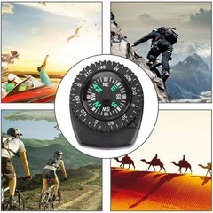 Black Button Mini Survival Compass for Hiking, Camping, Boating, Oil