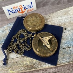 Antique Finish Brass Pocket Sundial Compass w/ Screw On Lid – Nautical Style