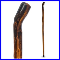 Nature Wood Walking Stick – Wooden Hiking Stick and Trekking Pole with Leathe…
