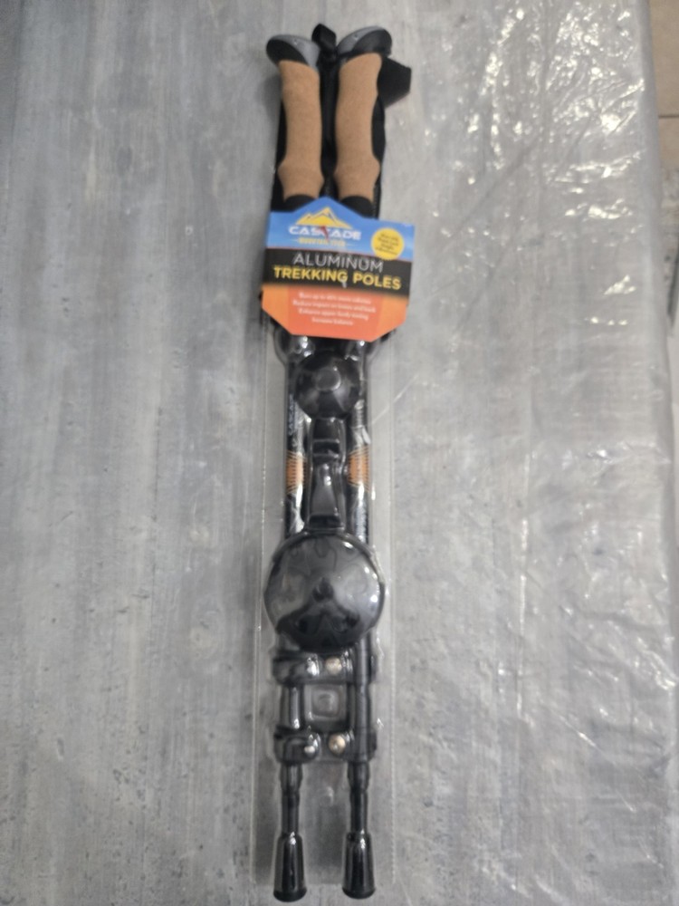 NEW Cascade Mountain Tech Aluminum Quick Lock Trekking Poles Cork Grip