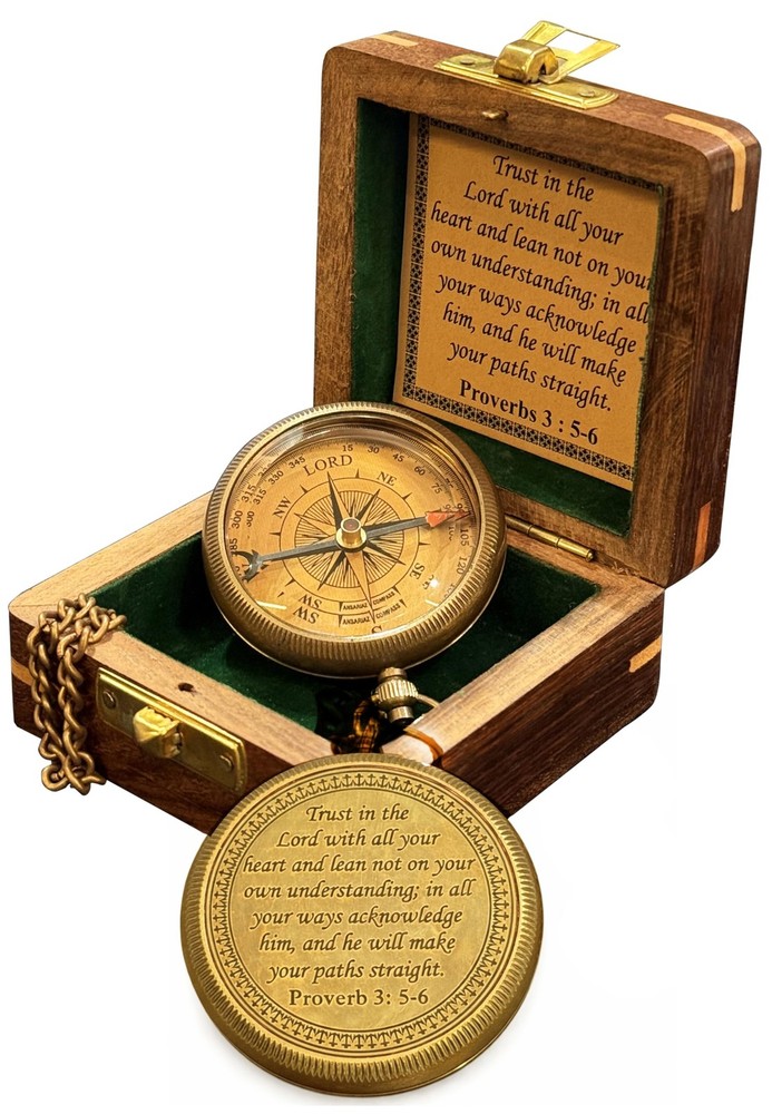 Trust in the Lord with All Your Heart – Proverbs 3:5-6 Quote Engraved Brass C…