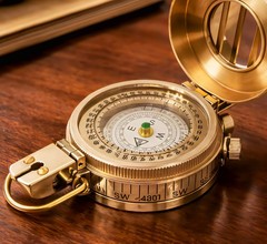 Brass WWII Military Compass, British Prismatic Pocket Compass- HIKING -CAMPING