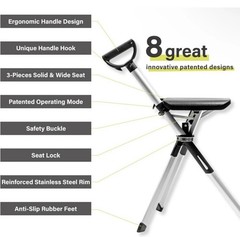 STEP2GOLD Ta-Da Chair Series 2, Portable Trekking Hiking Pole – 36.2” Black
