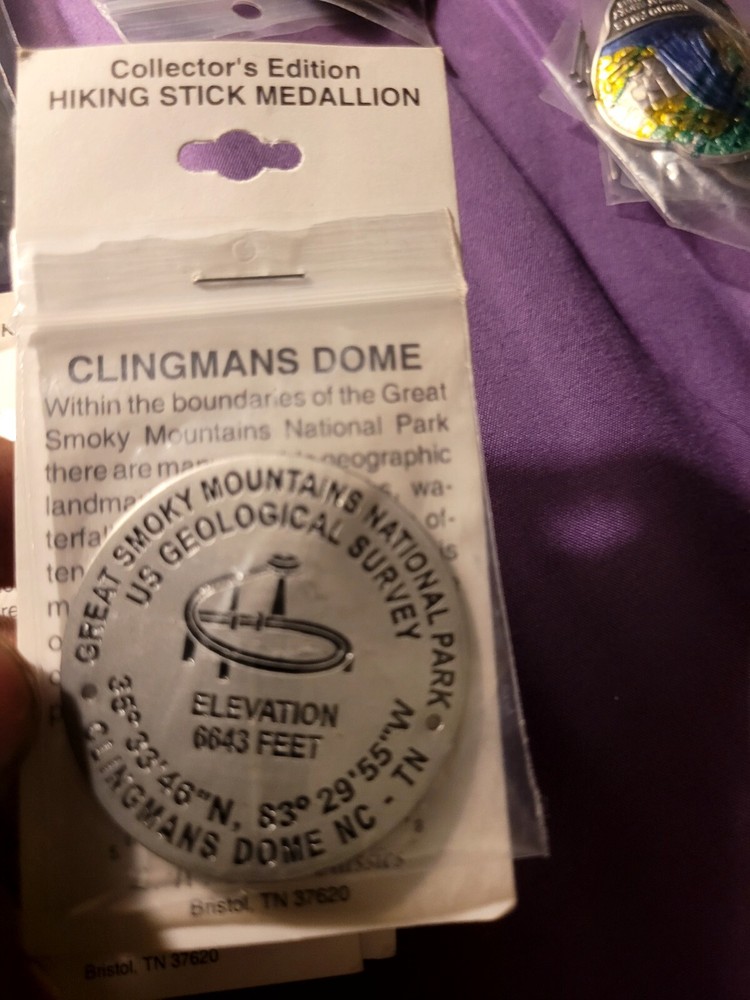 Collectors Edition. Walking Stick Medallions Great Smoky Mtns
