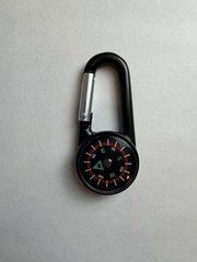 Black Lightweight Plastic Carabiner Compass for Hiking Direction ~Busch Light